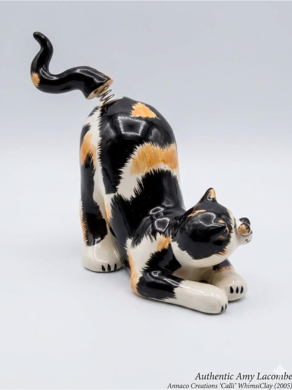 5.75" Amy Lacombe 2005 Bobblehead Cat Willitts Designs Ceramic - Vintage